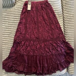NWT DOUBLE D RANCH skirt Petticoats on the Prairie in Merlot